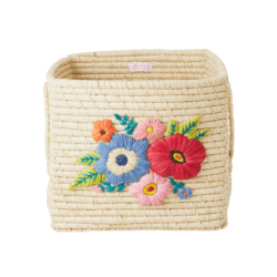 raffia storage basket flowers