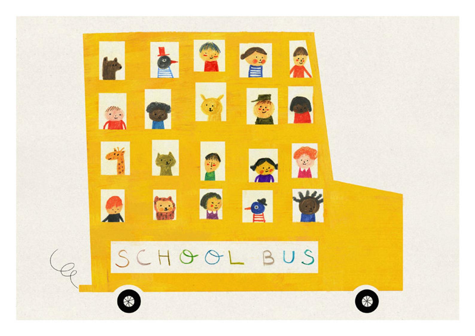 school bus print