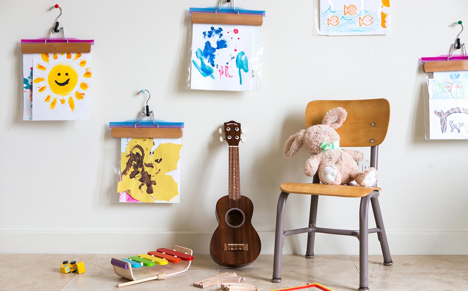 10 unusual and clever ideas to display your childrens art