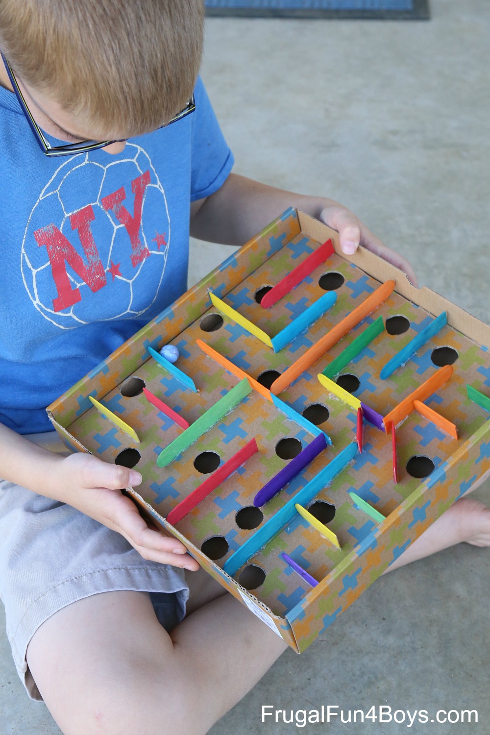 cardboard box labyrinth